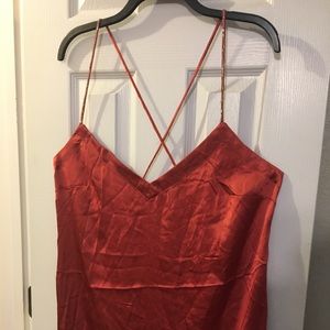 FREE PEOPLE SILK CAMI W/BLING
